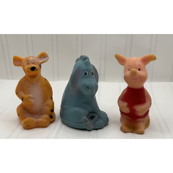 Vintage Disney Winnie Pooh Sears Roebuck Piglet Tigger Eeyore Squeak Toys 3 Pcs - Picture 1 of 7